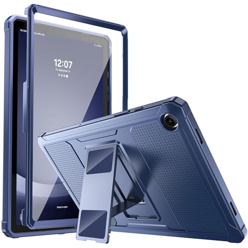 MoKo Hülle Kompatbel mit Samsung Galaxy Tab A9 Plus 11 Zoll 2023 (SM-X210/X216/X218), Robuste Rundumschutz Cover Schutzhülle mit Displayschutz Klappbarer Ständer Case, Dunkelblau von MoKo