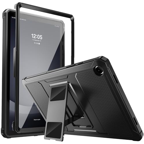 MoKo Hülle Kompatbel mit Samsung Galaxy Tab A9 Plus 11 Zoll 2023 (SM-X210/X216/X218), Robuste Rundumschutz Cover Schutzhülle mit Displayschutz Klappbarer Ständer Case, Schwarz von MoKo