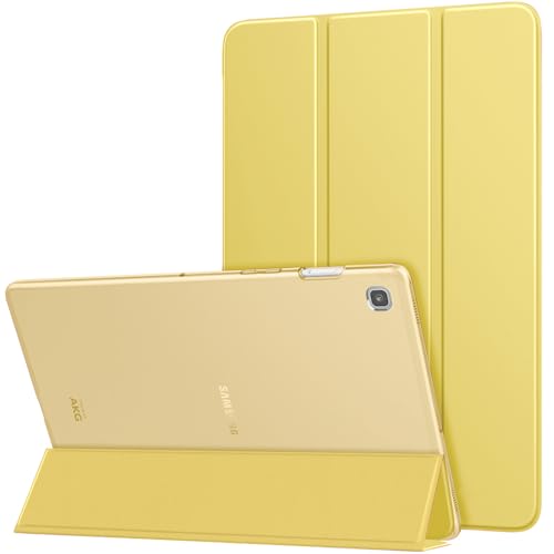 MoKo Hülle Kompatibel für Samsung Galaxy Tab S5e 2019, PU Leder Tasche Schutzhülle mit Transluzent Rücken Deckel Auto Schlaf/Wach Funktion Perfekt für Galaxy Tab S5e SM-T720/SM-T725 2019, Hellgelb von MoKo