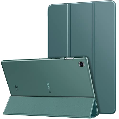 MoKo Hülle Kompatibel für Samsung Galaxy Tab S5e 2019, PU Leder Tasche Schutzhülle mit Transluzent Rücken Deckel Auto Schlaf/Wach Funktion Perfekt für Galaxy Tab S5e SM-T720/SM-T725 2019, Nachtgrün von MoKo