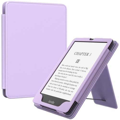 MoKo Hülle Kompatibel mit 7"/6.8" Kindle Paperwhite 12th/11th Generation-2024/2021, Slim PU Tablet Schutzhülle mit Auto Schlaf/Aufwach Handschlaufe für Kindle Paperwhite 2024, Taro Lila von MoKo