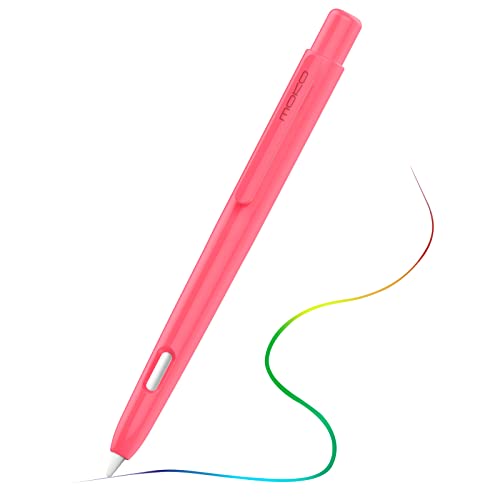 MoKo Hülle Kompatibel mit Apple Pencil 2. Generation, Ausziehbare Schutzhülle für Apple Pencil mit Stabilem Clip, Hart PC Apple Stifthülle, Unterstützt Doppeltippen, Wassermelone Rot von MoKo