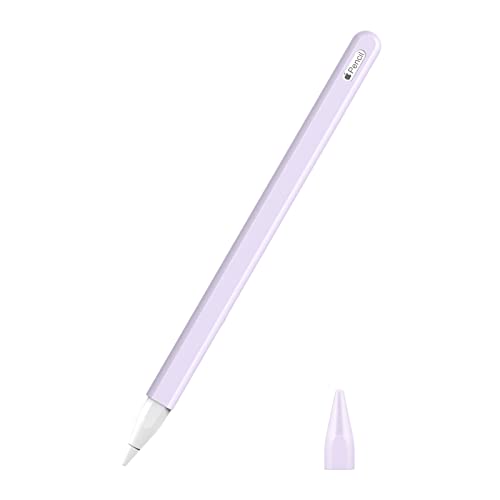 MoKo Hülle Kompatibel mit Apple Pencil 2. Generation, 【2 Stück】1 Stifthülle und 1 Spitzehülle mit Magnetischer Aufladung und Doppelklick Touch Funktion Retractable Ausziehbar Schutzhülle, Taro Violett von MoKo