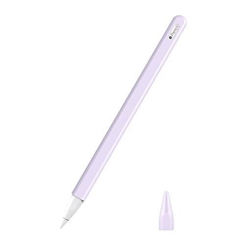 MoKo Hülle Kompatibel mit Apple Pencil Pro/Apple Pencil 2. Generation, 【2 Stück】1 Stifthülle & 1 Spitzehülle mit Magnetisch Aufladung & Doppelklick Touch Funktion Ausziehbar Schutzhülle, Taro Violett von MoKo