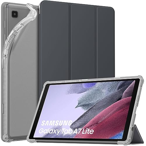 MoKo Hülle Kompatibel mit Galaxy Tab A7 Lite 8.7 2021, TPU Transluzent Matt Rückseite Cover mit Auto Schlaf/Aufwach, Schutzhülle mit Ständer, Space Grau von MoKo