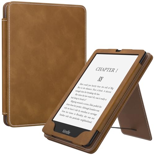 MoKo Hülle Kompatibel mit Kindle Paperwhite 11. Generation 2021, Slim PU Tablet Schutzhülle mit Auto Schlaf/Aufwach Handschlaufe für Kindle Paperwhite 6,8 Zoll, Signature Edition, Braun von MoKo