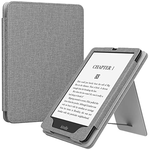 MoKo Hülle Kompatibel mit Kindle Paperwhite 11. Generation 2021, Slim PU Tablet Schutzhülle mit Auto Schlaf/Aufwach Handschlaufe für Kindle Paperwhite 6,8 Zoll, Signature Edition, Grau von MoKo