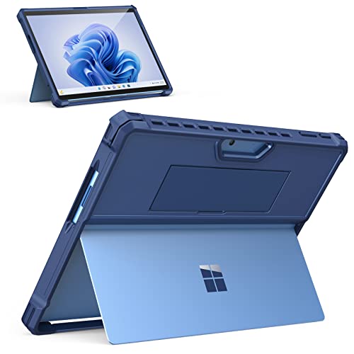 MoKo Hülle Kompatibel mit Microsoft Surface Pro 10 / Surface Pro 9 13 Zoll 2022, All-In-One Schutzhülle Tablet Hülle mit Handschlaufe Unterstützt Type Cover Keyboard für Surface Pro 10/9, Blau von MoKo