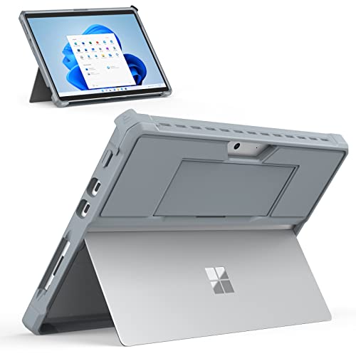 MoKo Hülle Kompatibel mit Microsoft Surface Pro 8 mit 13 Zoll Touchscreen, All-In-One Schutzhülle Tablethülle mit Handschband Unterstützt Typ Cover Tastatur, Eisblau von MoKo