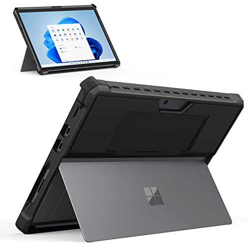 MoKo Hülle Kompatibel mit Microsoft Surface Pro 8 mit 13 Zoll Touchscreen, All-In-One Schutzhülle Tablethülle mit Handschband Unterstützt Typ Cover Tastatur, Schwarz von MoKo