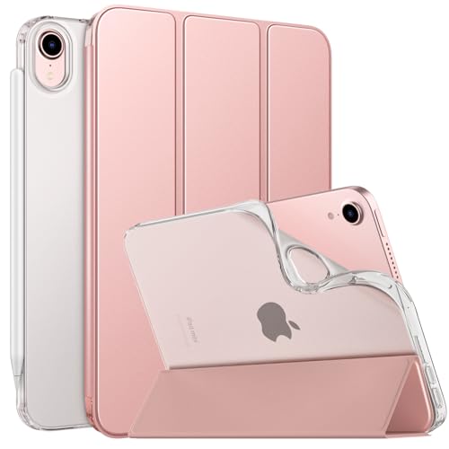 MoKo Hülle Kompatibel mit Neues iPad Mini (A17 Pro) 2024, iPad Mini 6.Generation Tasche 2021 (8,3-Zoll), Weiches TPU Transluzent Rückendeckel Schlankes Etui für iPad Mini 7/6 Gen, Roségold von MoKo