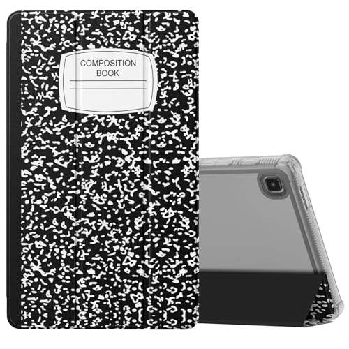 MoKo Hülle Kompatibel mit Samsung Galaxy Tab A7 Lite 8,7 Zoll 2021(SM-T225/T220/T227), Ultra Schlanke TPU Schutzhülle Weiche Transluzente Rückseite Smart Cover, Notizbuch Schwarz von MoKo