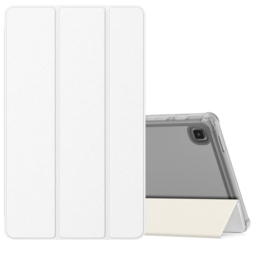 MoKo Hülle Kompatibel mit Samsung Galaxy Tab A7 Lite 8,7 Zoll 2021(SM-T225/T220/T227), Ultra Schlanke TPU Schutzhülle Weiche Transluzente Rückseite Smart Cover, Weiß von MoKo