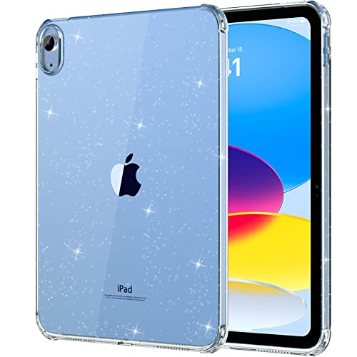 MoKo Hülle für iPad (A16) 11. Generation 11 Zoll 2025, iPad 10. Generation 10,9 Zoll 2022, Kratzfest Klare Schutzhülle Dünne Hülle Cover mit Stoßfester Schlagfestigkeit Tablet Hülle,klarer Glitzer von MoKo