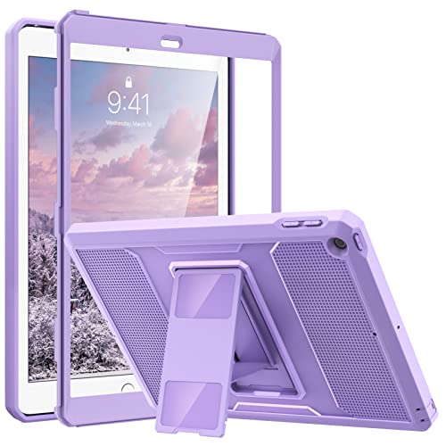 MoKo Hülle Kompatibel mit iPad 9.7" 2018/2017, iPad 6. Generation/iPad 5. Generation - Heavy Duty Ganzkörper-Rugged Schutzhülle Cover mit integriertem Displayschutz für iPad 9.7", Violett von MoKo