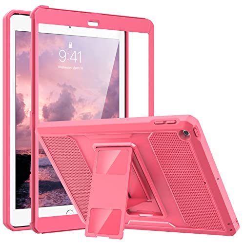 MoKo Hülle Kompatibel mit iPad 9.7" 2018/2017, iPad 6. Generation/iPad 5. Generation - Heavy Duty Ganzkörper-Rugged Schutzhülle Cover mit integriertem Displayschutz für iPad 9.7", Wassermelone Rot von MoKo