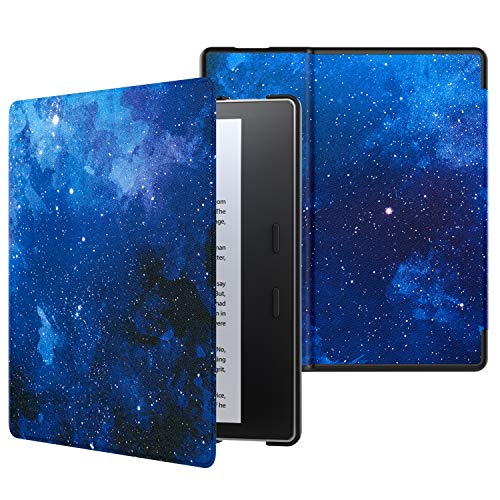 MoKo Hülle für All-New Kindle Oasis (9th and 10th Generation, 2017 and 2019 Release), Ultra Slim Lightweight Kunstleder Schutzhülle Smart Cover mit Auto Sleep/Wake Geeignet - Blau Stern Himmel von MoKo