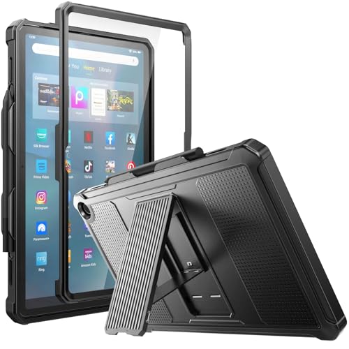 MoKo Hülle für Amazon Fire Max 11 Tablet (13. Generation, 2023) 11", Ganzkörper Rugged Hybrid Tablethülle Schutzhülle mit Integriertem Displayschutz für Kindle Fire 11 Tablet, Schwarz von MoKo
