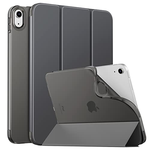 MoKo Hülle für iPad (A16) 11. Generation 11" 2025/10. Gen 10,9" 2022, iPad Hülle TPU Transluzent Matt Rückseite Cover mit Auto Schlaf/Aufwach Tablet Hüllen Schutzhülle mit Ständer, Space Grau von MoKo