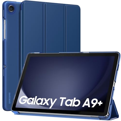 MoKo Hülle für Samsung Galaxy Tab A9+/A9 Plus 11 Zoll 2023, Leicht Stand mit Stabil PC Transluzent Rückseite für Tab A9 Plus Tablet(SM-X210/X216/X218), Auto Aufwachen/Schlafen, Marineblau von MoKo