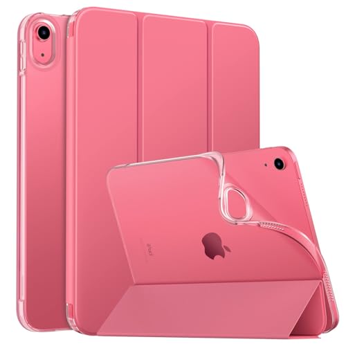 MoKo Hülle für iPad (A16) 11. Generation 11 Zoll 2025/10. Gen 10,9 Zoll 2022, iPad Hülle TPU Transluzent Matt Rückseite Cover mit Auto Schlaf/Aufwach Schutzhülle mit Ständer Wassermelone Rot von MoKo