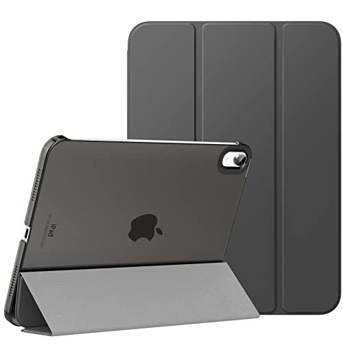 MoKo Hülle für ipad 10. Generation 2022, ipad 10,9 Hülle Dünne Leichte PU Leder Tablet Hülle mit Auto Schlaf/Aufwach Funktion Transluzente PC Rückseite, Space Grau von MoKo