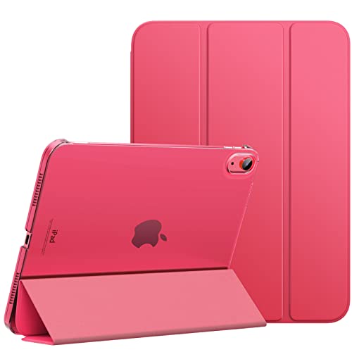 MoKo Hülle für iPad (A16) 11. Generation 11 Zoll 2025, iPad 10. Generation 10,9 Zoll 2022, Schlanke Stand Schutzhülle mit Hart PC Transparent Rückseite, Wassermelone Rot von MoKo