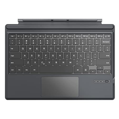 MoKo Touchpad Tastatur für Microsoft Surface Pro 7 Plus/Pro 7/ Pro 6/ Pro 5/ Pro 4/Pro 3, QWERTY Layout Kabellose Type Cover Tastatur Bluetooth Keyboard mit Integriertem Wiederaufladbaren Akku, Grau von MoKo