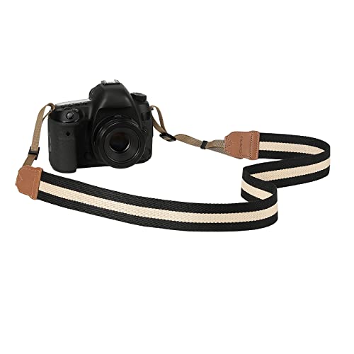 MoKo Kamera Gurt, Gewebte Baumwolle Camcordergurte Einstellbare Kameragurte Universal Tragegurt Schnellverschluss Schultergurt Nackengurt Camera Strap für alle DSLR/SLR Kameras, Schwarz & Beige MoKo Kamera Gurt, Gewebte Baumwolle Camcordergurte Einstellbare Kameragurte Universal Tragegurt Schnellverschluss Schultergurt Nackengurt Camera Strap für alle DSLR/SLR Kameras, Schwarz & Beige von MoKo