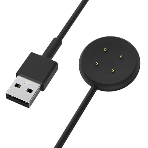 MoKo Ladegerät Kompatibel mit Google Pixel Watch 3/Pixel Watch 2 Smartwatch, Magnetisches Ladestation mit 1M USB Ladekabel Kabel für Fitbit Ace LTE/Versa 4/3/Sense 2/Sense, Schwarz von MoKo