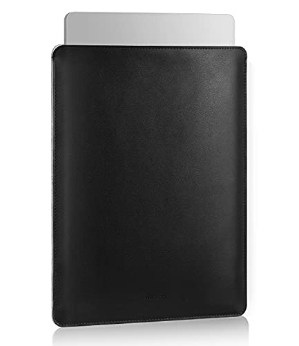 MoKo Laptop Hülle Kompatibel mit Galaxy Tab S8+ 12.4"/13/13,6" MacBook Air M2/M1 2022-2018/MacBook Pro M1 13.3 2020, Schlanke Tasche aus PU Leder, Sleeve Case Tragetasche für 13.3" Laptop, Schwarz von MoKo