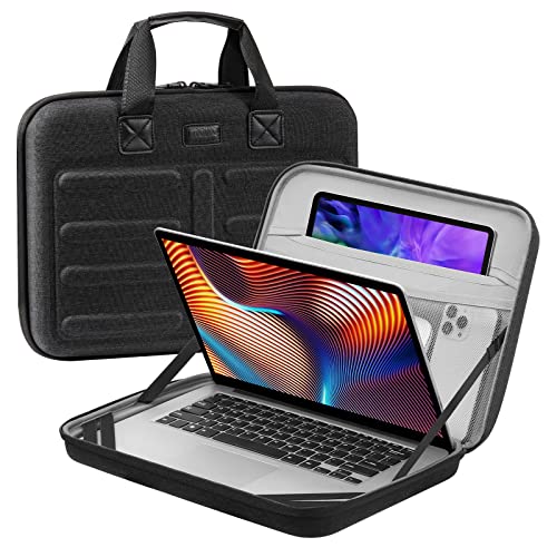 MoKo Laptoptasche 14 Zoll, Laptop Hülle Tasche Kompatibel mit MacBook Pro 14" M2 MAX/13 M2/M1 2023-2020/Air 13,6" M2 2022/13,3" 2020/Chromebook 14", Tragetasche mit Schultergurt Griff, Schwarz+Grau von MoKo