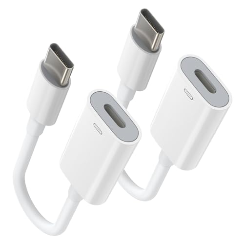 MoKo Lightning auf USB C Adapter, 2 Stück Lightning Buchse auf USB C Ladegerät Stecker Kabel für iPhone 15 Pro Max/15 Pro/15 Plus, Ladung & Datenübertragung, Nicht für Audio/OTG von MoKo