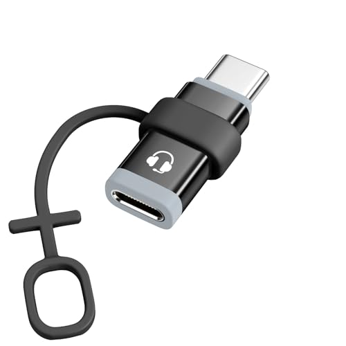 MoKo Lightning auf USB C Adapter Audio mit Line Control, Lightning auf USB C Adapter für Kopfhörer für iPhone 16/15 Pro Max Plus, iPad Air/Pro/Mini, Nicht zum Aufladen/Datenübertragung, Schwarz von MoKo