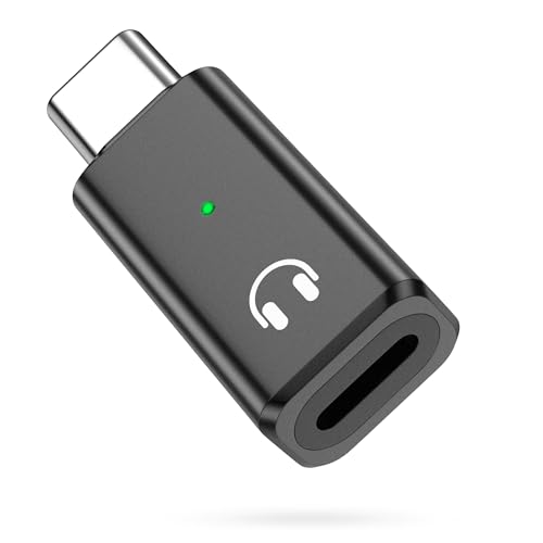 MoKo Lightning auf USB-C Audio Adapter, USB C auf Lightning Kopfhörer Adapter für iPhone 16 15 Pro Max Plus, iPad Air/Pro, MacBook, Nicht zum Lade/Datenübertragung, Schwarz von MoKo