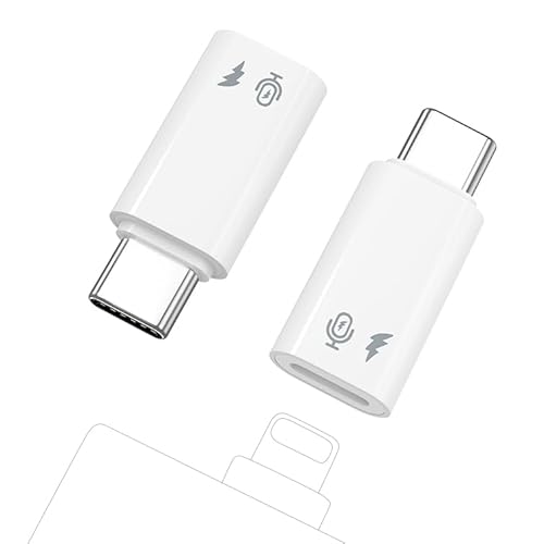 MoKo Lightning auf USB C Mikrofon Adapter 2 Stück, USB C Stecker auf Lightning Buchse Adapter für drahtloses Lavalier Mikrofon für iPhone 16/15 Plus Pro Max, iPad Pro/Air, Nicht für Kopfhörer/Daten von MoKo