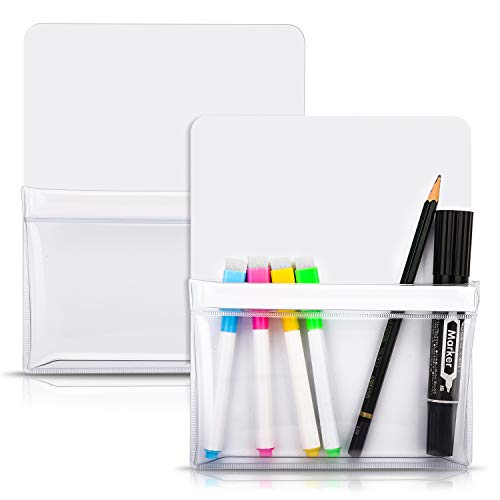 MoKo Magnetischer Stiftehalter, 2 Stück Marker Organizer Whiteboard Magnetische Stift Halterung Schulbedarf für Schulleben Kühlschrank Spind und andere magnetische Oberflächen - Weiß von MoKo