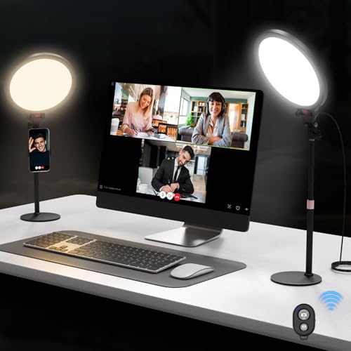 MoKo Ringlicht mit Stativ Handy, 10" Vollbild LED Ringlicht Tisch mit Ständer und Telefonhalter, Dimmbare Ring Light für Live-Streaming/Makeup/YouTube/TikTok/Videoaufnahmen MoKo Ringlicht mit Stativ Handy, 10" Vollbild LED Ringlicht Tisch mit Ständer und Telefonhalter, Dimmbare Ring Light für Live-Streaming/Makeup/YouTube/TikTok/Videoaufnahmen von MoKo