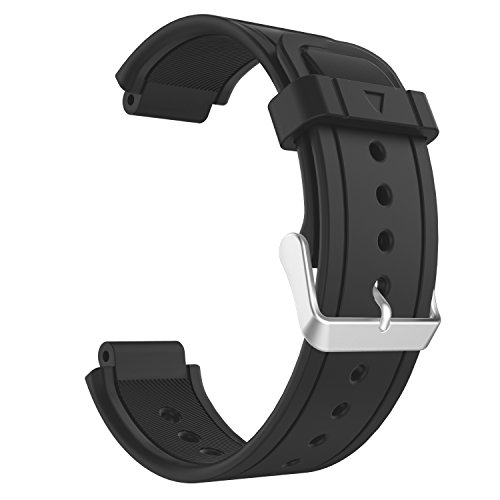 MoKo Sport Armband Kompatibel mit Garmin Vivoactive/Vivoactive Acetate, Silikon Ersatzarmband Uhrenarmband Einstellbar Wechselarmband - Schwarz von MoKo