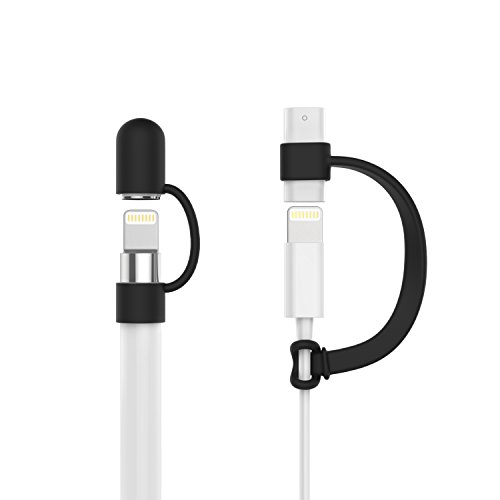MoKo Stift Kappe Halter Kompatibel mit Apple Pencil 1. Generation, USB Kabel Anbindung & Stiftkappe, Leichte Silikon Hülle Schutzhülle Halterung Stiftehalte für Apple Pencil Zubehör, Schwarz MoKo Stift Kappe Halter Kompatibel mit Apple Pencil 1. Generation, USB Kabel Anbindung & Stiftkappe, Leichte Silikon Hülle Schutzhülle Halterung Stiftehalte für Apple Pencil Zubehör, Schwarz von MoKo