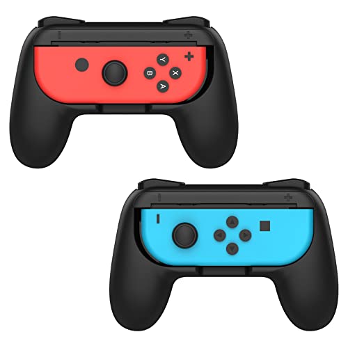 MoKo Switch Joy Con Grip Kompatibel mit Nintendo Switch/Switch OLED Modell, [2 Stück] Griff Halterung Gaming Controller Komfort Gamepad Grips, Schwarz von MoKo