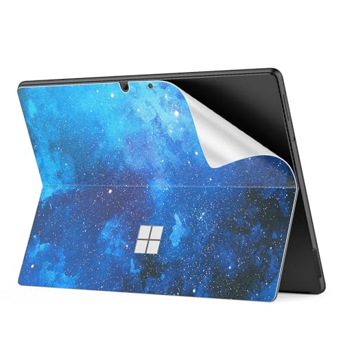 MoKo Tablet Rückenfolie für Microsoft Surface Pro 9 2022/Pro 8 2021 Tablet - 13" Touchscreen, PU Leder Schutzfolie Kratzfeste Schutzabdeckung für Surface Pro 9/8 13-Zoll, Blau Sterne von MoKo