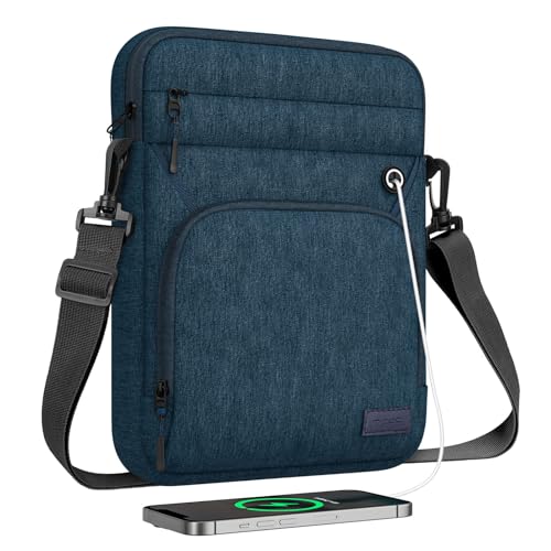 MoKo Tablet Tasche Kompatibel mit iPad Pro 12.9 M2 2022/2021/2020/2018, Galaxy Tab S9/S8 Plus 12.4" 2023/2022, Schutztasche mit Schultergurt Hülle für 12.9" Tablet, Indigo von MoKo