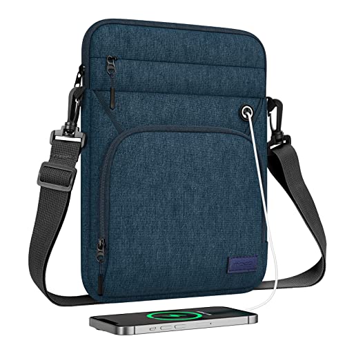 MoKo Tablet Tasche Kompatibel mit iPad air 5 10.9" 2022, iPad 9/8/7. Gen 10.2, iPad Air 4 10.9, Galaxy Tab S9 11" 2023, Tab S8 11", Schutztasche mit Schultergurt Hülle für 9"-11" Tablet, Indigo von MoKo