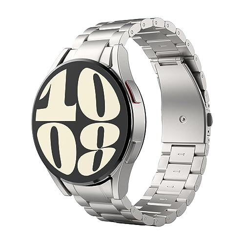 MoKo Titan Armband Kompatibel mit Samsung Galaxy Watch 7 FE 6 5 4 Armband 40mm 44mm/Watch 6 Classic 43mm 47mm/Watch 5 Pro 45mm/Watch 4 Classic 42mm 46mm, Metall Ersatzarmband Uhrenarmband, Titan von MoKo