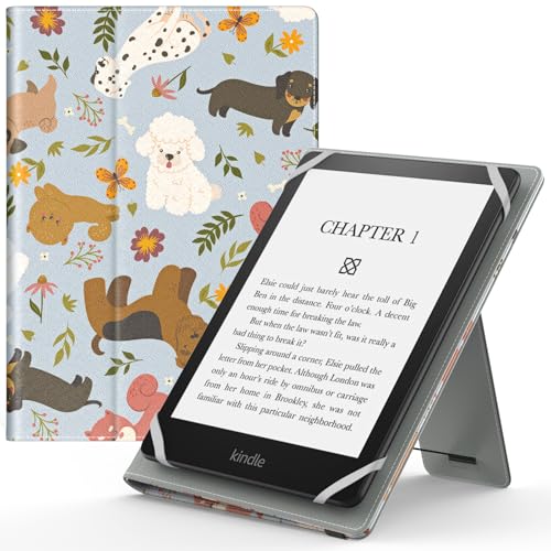 MoKo Universal Hülle für 6 6,8 7 Zoll Schutzhülle mit Handschlaufe & Verstellbarem Ständer für Kobo Clara 2E/Fire Tablet/Kindle/Kobo/Voyaga/Lenovo/Sony Kindle eBooks E-Reader Tablet, Glückliche Hunde MoKo Universal Hülle für 6 6,8 7 Zoll Schutzhülle mit Handschlaufe & Verstellbarem Ständer für Kobo Clara 2E/Fire Tablet/Kindle/Kobo/Voyaga/Lenovo/Sony Kindle eBooks E-Reader Tablet, Glückliche Hunde von MoKo