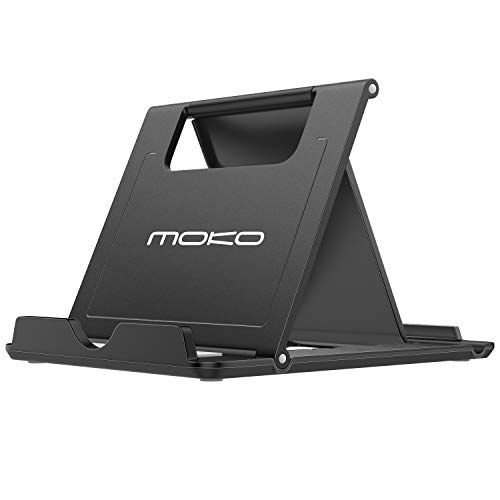 MoKo Verstellbare Handy Ständer/Tablet Halterung für 6-12,9" Geräte, Kompatibel mit iPhone 14/13/iPhone 11 Pro Max/11 Pro, iPad Air 5 10.9, iPad Pro 12.9 (5. Gen)/11/10.2 (8. Gen)/Air 4 10.9, Schwarz von MoKo