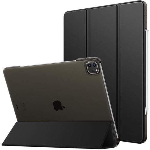 MoKo für iPad Air 13 Zoll Hülle (M3 2025/M2 2024),iPad Pro 12,9 Hülle (6./5. Generation, 2022/2021), Schlank Smart Transluzent Matt Hart PC Rückseite, Unterstützt Pencil Pro/2./USB-C, Schwarz von MoKo