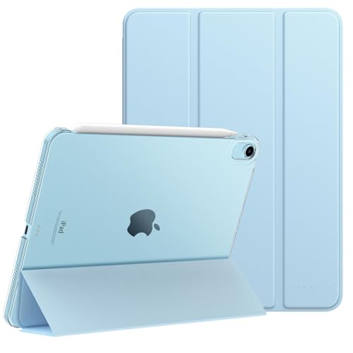 MoKo für iPad Air 11 Zoll Hülle (M3 2025 / M2 2024), iPad Air 5/4 Generation Hülle 2022/2020 10,9", Smart Schlanke Transluzente Harte PC Rückseite Schutzhülle,Unterstützt Touch ID, Himmelblau von MoKo