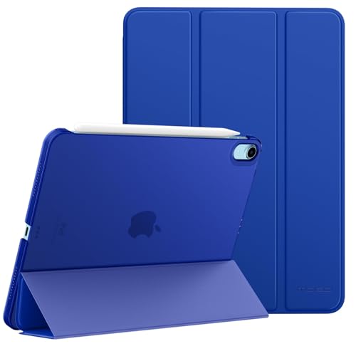 MoKo für iPad Air 11 Zoll Hülle (M3 2025 / M2 2024), iPad Air 5/4 Generation Hülle 2022/2020 10,9", Smart Schlanke Transluzente Harte PC Rückseite Schutzhülle,Unterstützt Touch ID, Klein Blau von MoKo